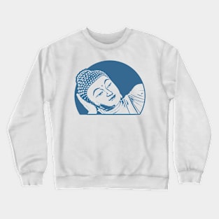 Reclining Buddha Art Navy Color Crewneck Sweatshirt